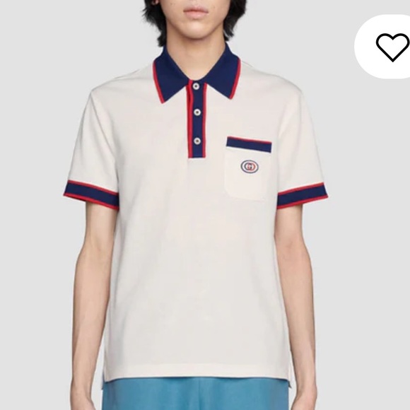 GUCCI COTTON INTERLOCKING GG PIQUET POLO - Picture 2 of 6